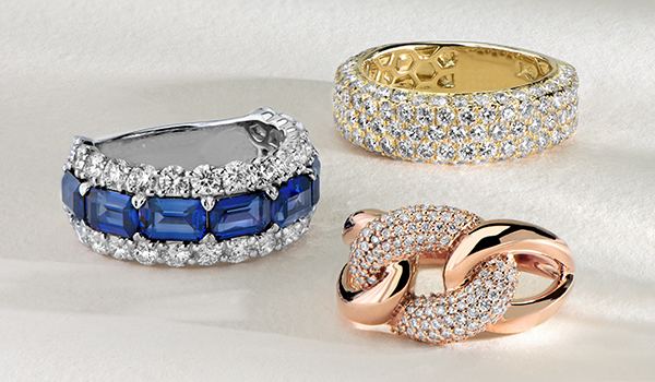 three fine jewelry rings