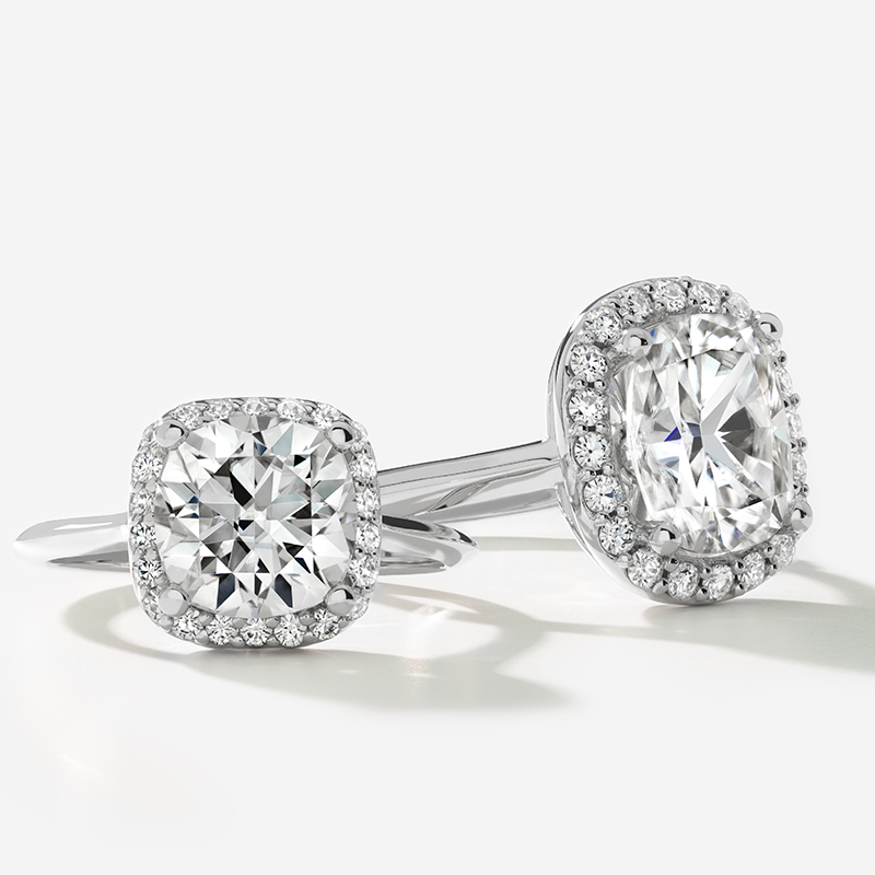 Round moissanite anello solitario 3 carati (Ctw) in oro bianco 14 K