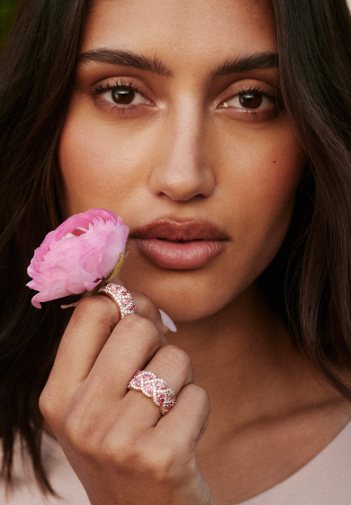 woman holding flower