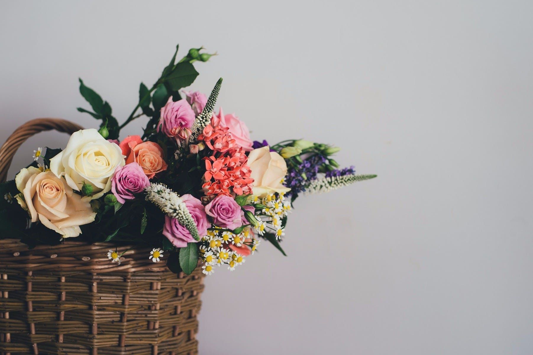 basket of fresh flowers