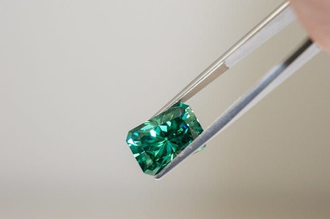 a natural green moissanite