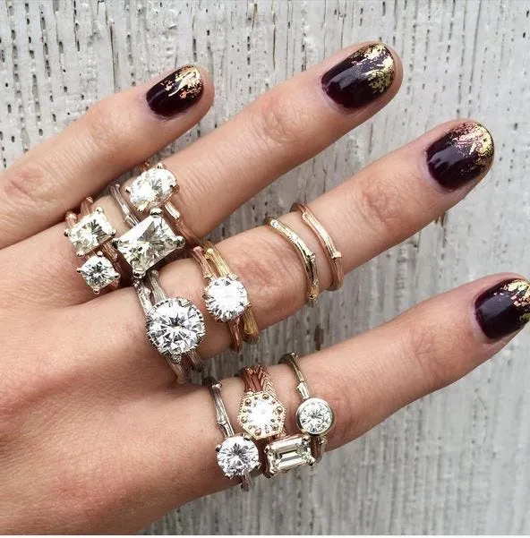 Kristin Coffin shows off her rings and her #paintboxmani on Instagram