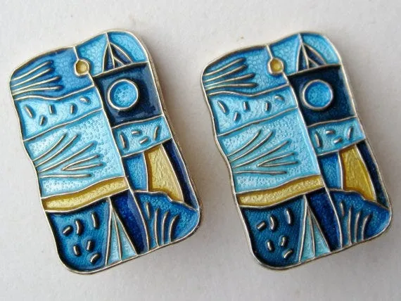 Vintage Mid Century Modern Four Seasons Earrings, dated 1950s, SanDiegoJewelryShop on Etsy, $165