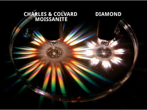 Fire of moissanite v diamond