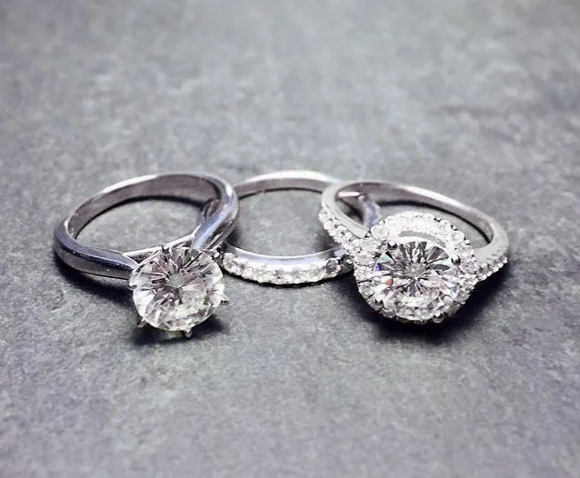 Bezel set moissanite engagement ring
