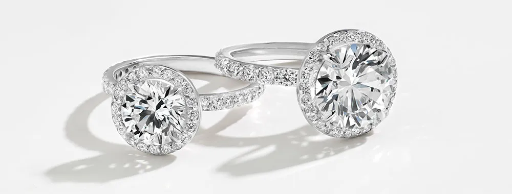 Two white gold gemstone rings