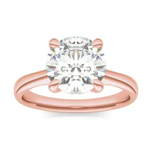 2.70 CTW DEW Round Forever One Moissanite Four Prong Solitaire Engagement Ring in 14K Rose Gold image, 