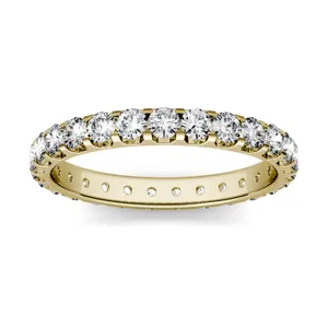 0.96 CTW DEW Round Forever One Moissanite Eternity Band in 14K Yellow Gold image, 
