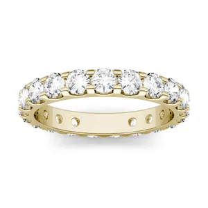1.90 CTW DEW Round Forever One Moissanite Eternity Band in 14K Yellow Gold image, 