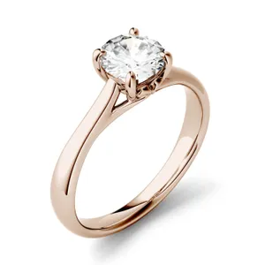 2.73 CTW DEW Round Forever One Moissanite Solitaire Engagement Ring in 14K Rose Gold image, 