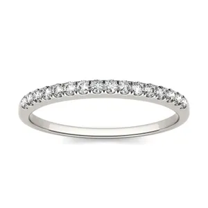 0.16 CTW DEW Round Forever One Moissanite Band in 14K White Gold image, 