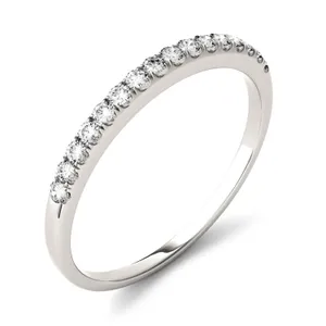 0.16 CTW DEW Round Forever One Moissanite Band in 14K White Gold image, 