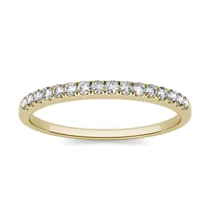 0.16 CTW DEW Round Forever One Moissanite Band in 14K Yellow Gold image, 