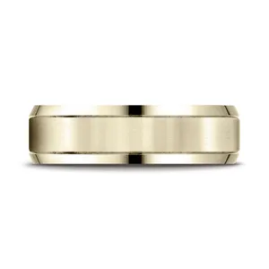 Satin Finish Center with Smooth Beveled Edges 6.0mm Ring in 14K Yellow Gold image, 