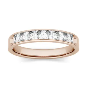 1.89 CTW DEW Princess Forever One Moissanite Channel Set Anniversary Band in 14K Rose Gold image, 