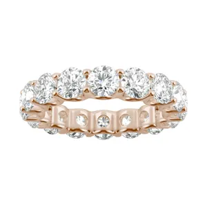 5.28 CTW DEW Round Forever One Moissanite Eternity Band in 14K Rose Gold image, 