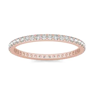 2/5 CTW Round Caydia Lab Grown Diamond Shared Prong Eternity Band 18K Rose Gold image, 