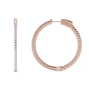 1 CTW Round Caydia Lab Grown Diamond Inside Out Earrings 14K Rose Gold image, 
