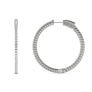 1 CTW Round Caydia Lab Grown Diamond Inside Out Earrings 14K White Gold image, 
