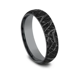 6.0mm Forest Patterned Mens Band in Dark Tantalum image, 