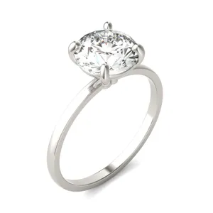 2.00 CTW Round Caydia Lab Grown Diamond Classic Solitaire Ring 14K White Gold image, 