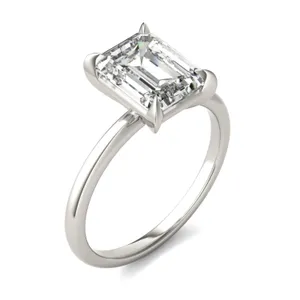 3.00 CTW Emerald Caydia Lab Grown Diamond Ring 18K White Gold image, 