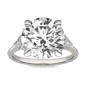5.00 CTW Round Caydia Lab Grown Diamond Three-Stone Ring image, 
