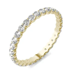 7/8 CTW Round Caydia Lab Grown Diamond Scallop Edge Eternity Band Ring 18K Yellow Gold image, 