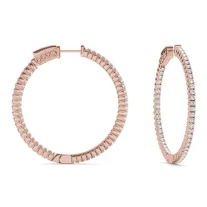 1 CTW Round Caydia Lab Grown Diamond Inside Out Earrings 14K Rose Gold image, 