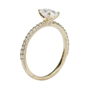 0.97 CTW Oval Side-Stone Engagement Ring image, 