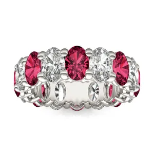 Oval Alternating Basket Ruby Eternity Band image, 