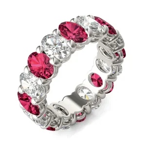 Oval Alternating Basket Ruby Eternity Band image, 