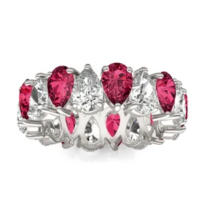 Pear Alternating Ruby Eternity Band image, 