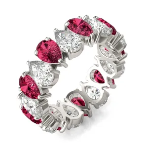 Pear Alternating Ruby Eternity Band image, 