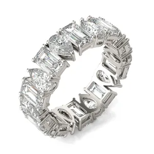 Pear and Emerald Waltz Eternity Band image, 