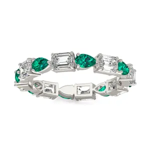 Piper Alternating Emerald Eternity Band image, 