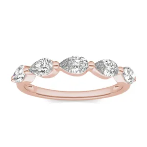 Pear Single Prong Anniversary Band image, 