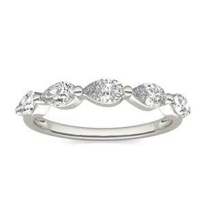 Pear Single Prong Anniversary Band image, 