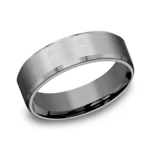 Tapered Edge Flat Polish Wedding Ring 7mm image, 