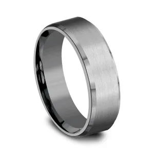 Tapered Edge Flat Polish Wedding Ring 7mm image, 