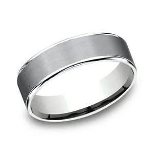 Grey Satin Eclipse Wedding Ring image, 