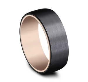 Two-Toned Satin Wedding Ring 8mm image, 