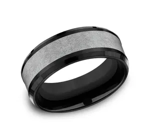 Shadowline Texture Wedding Ring 8mm image, 