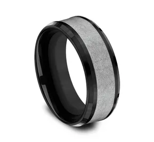 Shadowline Texture Wedding Ring 8mm image, 