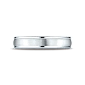 Satin Finish with Grooved Edges Wedding Ring 6mm image, 