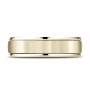 Satin Finish with Grooved Edges Wedding Ring 6mm image, 