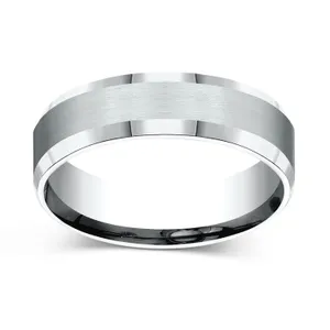 Beveled Edge Satin Finish Wedding Ring image, 