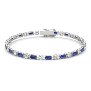 Sapphire Alternating Imperial Tennis Bracelet image, 