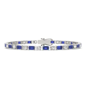 Sapphire Alternating Imperial Tennis Bracelet image, 