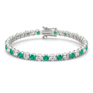 Emerald Classic Alternating Tennis Bracelet image, 